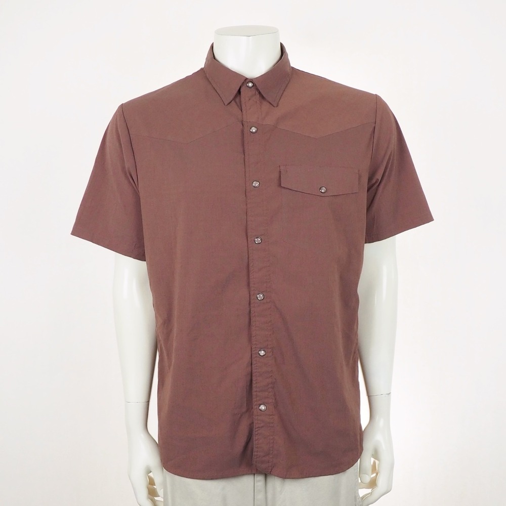 Club Ride New West Snap-Front Shirt Mens Large Red Mountain Bike MTB Cycling